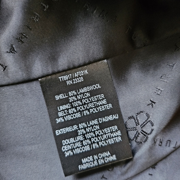 EUC Trina Turk Coat Lambswool Blend Belted Charcoal Grey Size 4 - Picture 7 of 15